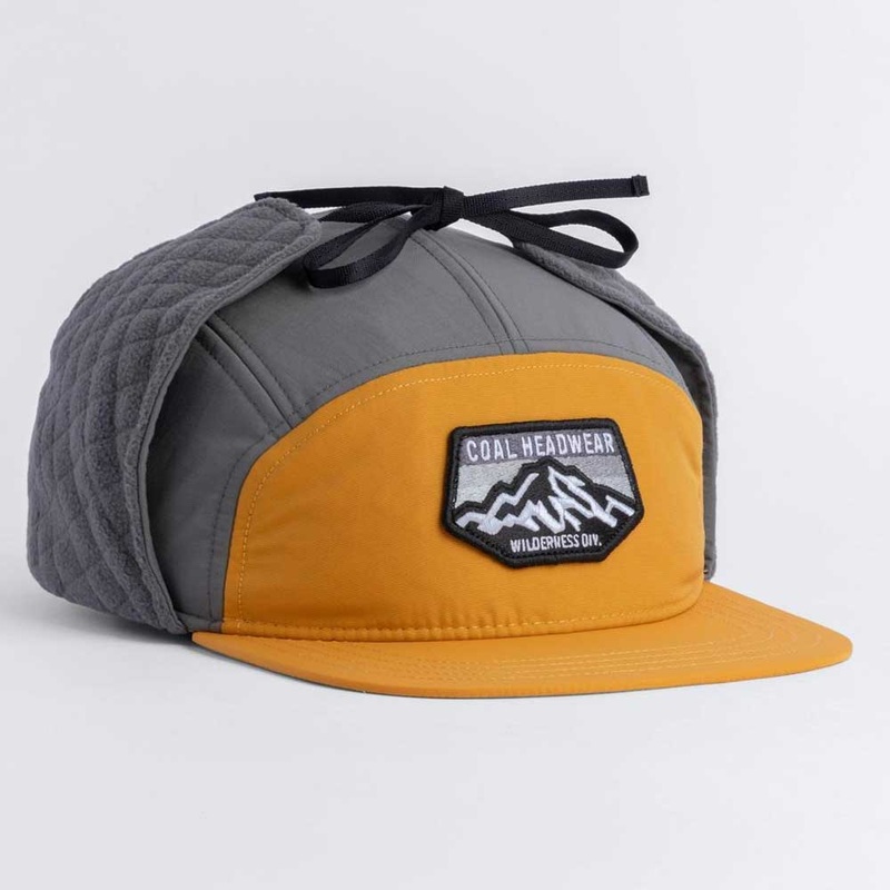 Coal Tracker Flannel Lined 5 Panel Earflap Cap Bright Blue