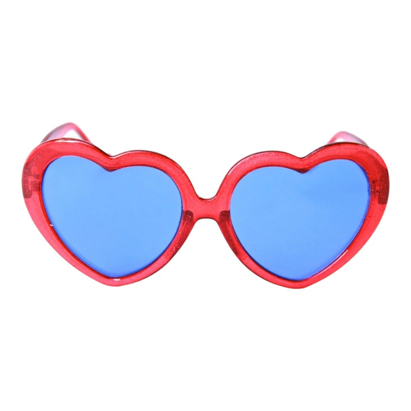 Happy Hour Heart On Sunglasses Red OS