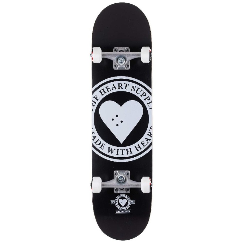 Heart Supply Badge Logo in Black 8.0″ Skateboard Complete