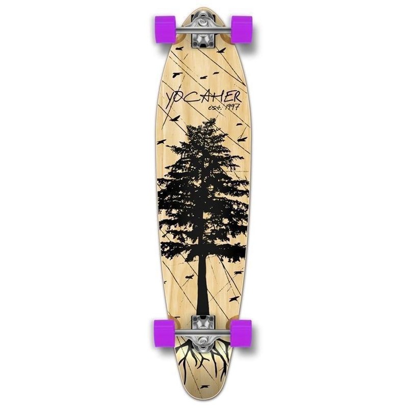 In The Pines Natural 40″ Kicktail Longboard from Punked Complete
