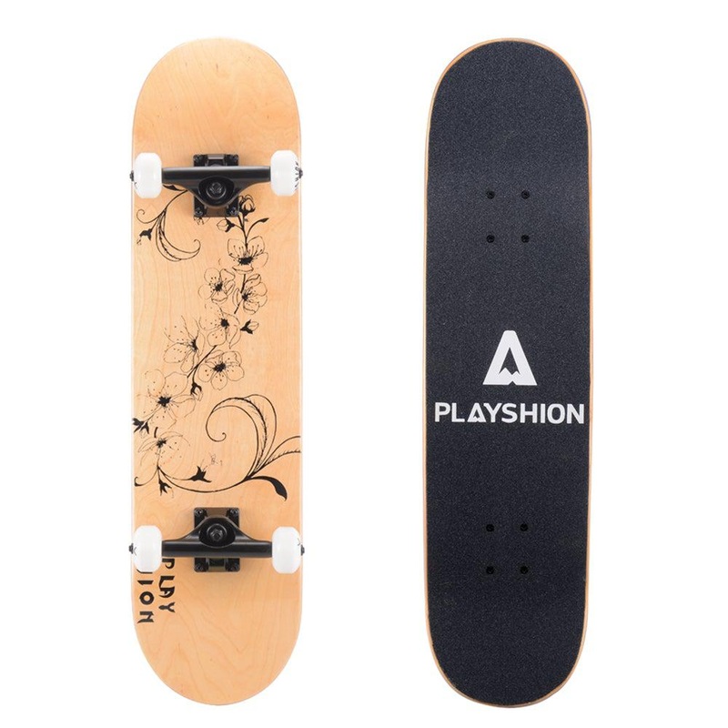 Playshion Flower 31 Inch Skateboard for Kids Complete