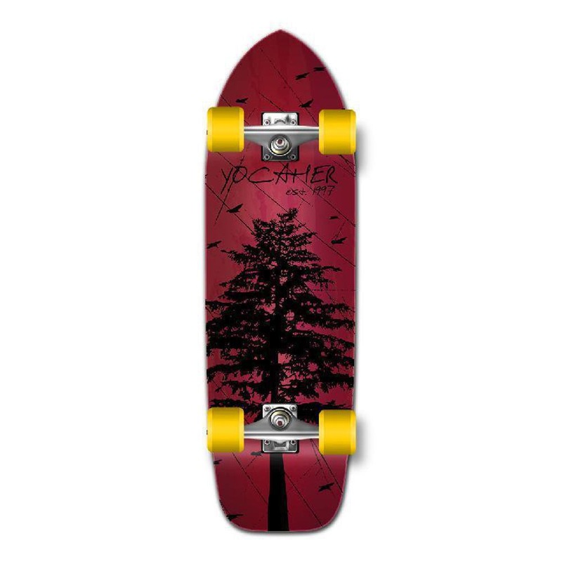 Punked Old School Longboard Complete – In the Pines Red Complete
