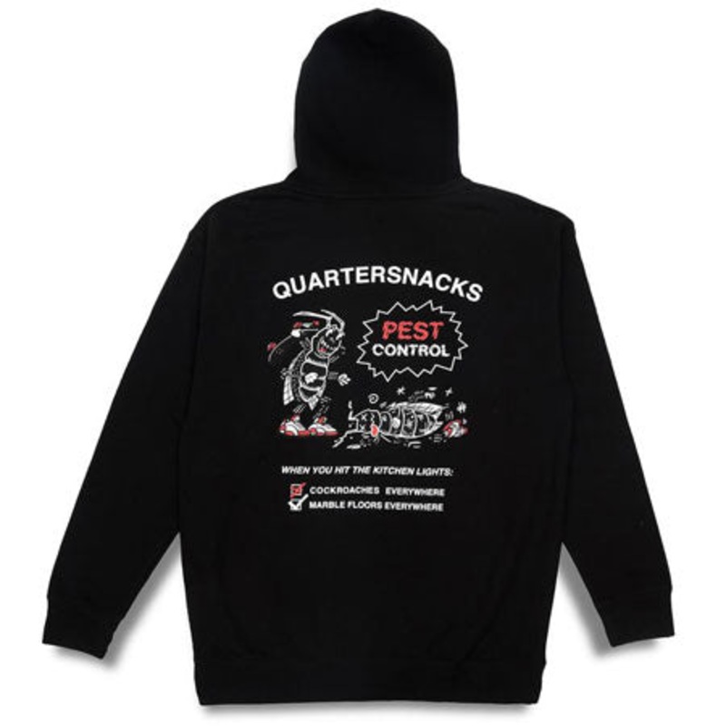 Quartersnacks Pest Control Pullover Hooded Sweatshirt Black Small