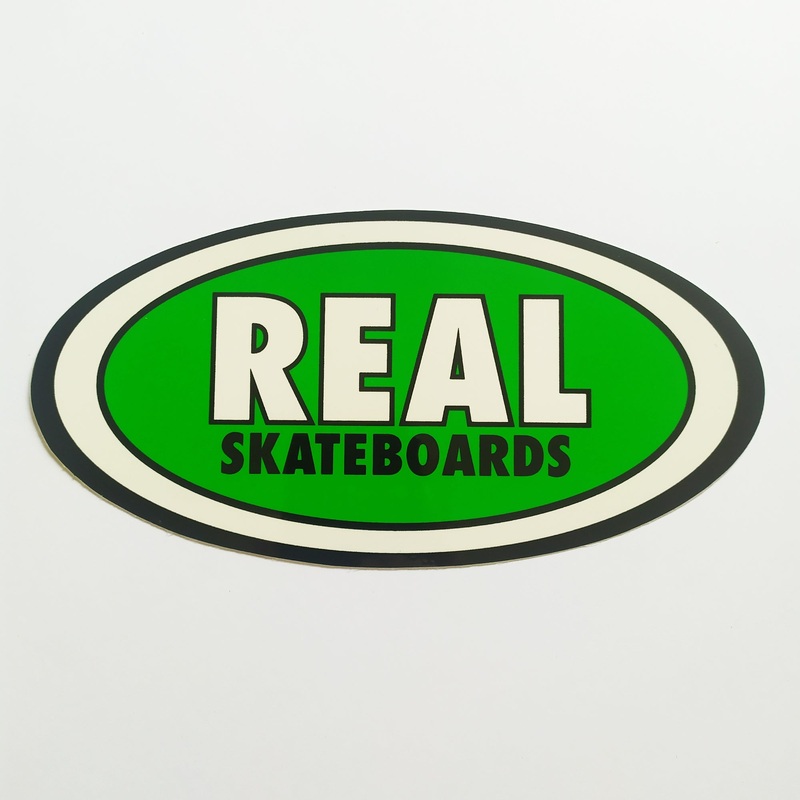 Real Skateboards Oval Sticker – green medium