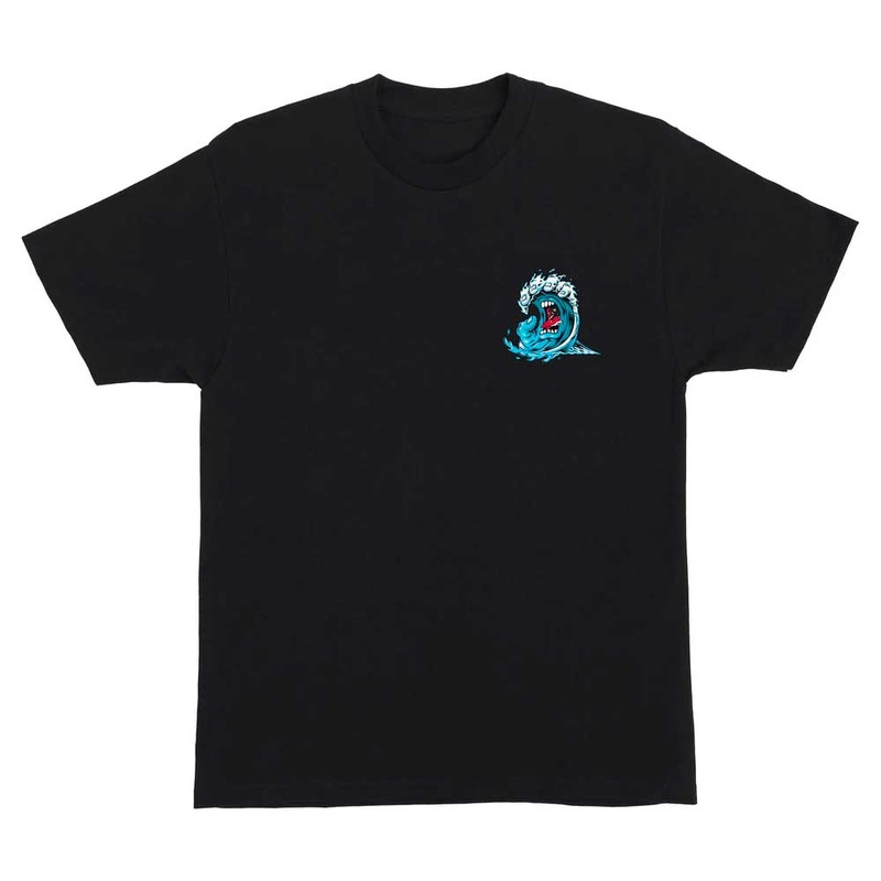 Santa Cruz Screaming Wave Heavyweight Short Sleeve T-Shirt Small Eco Black