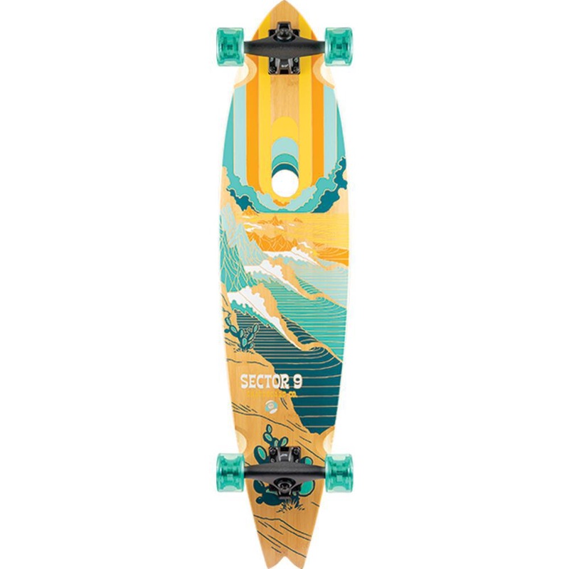 Sector 9 Offshore Baja 39″ Pintail Fishtail Longboard Complete