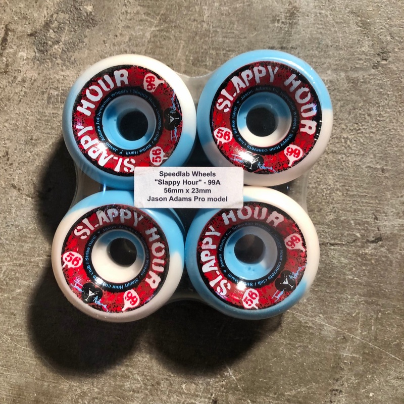 Speedlab Wheels – Jason Adams Slappy Hour Pro Wheel – 56mm 99a White / Blue Swirl