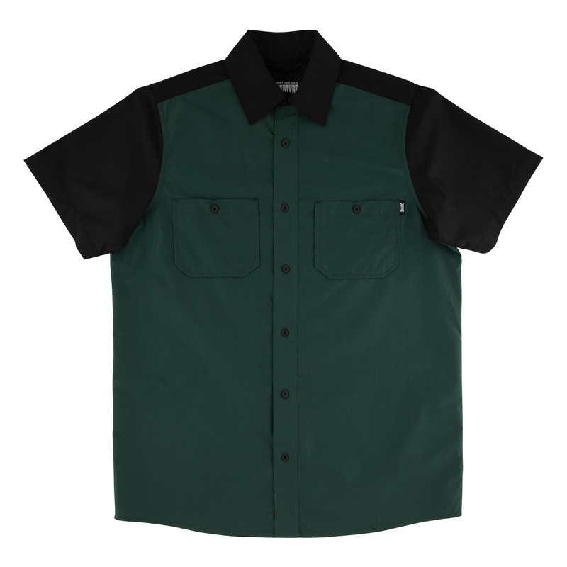 Strikefast Mechanic Creature Mens Work Shirt Black/Dk Green S