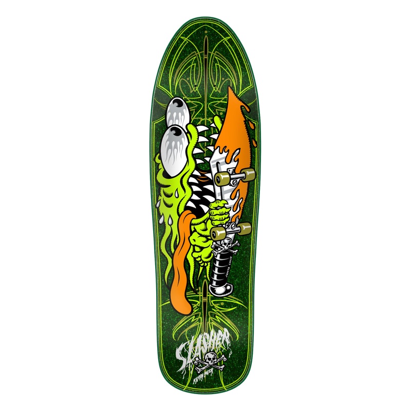 9.23in Meek Green Pinstripe Slasher Santa Cruz Skateboard Deck No Color 9.23in x 31.67in