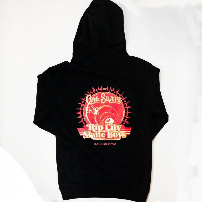 Cal Skate “Original Rip City Skate Boys” Hoody Black-Red/Gold Youth Large