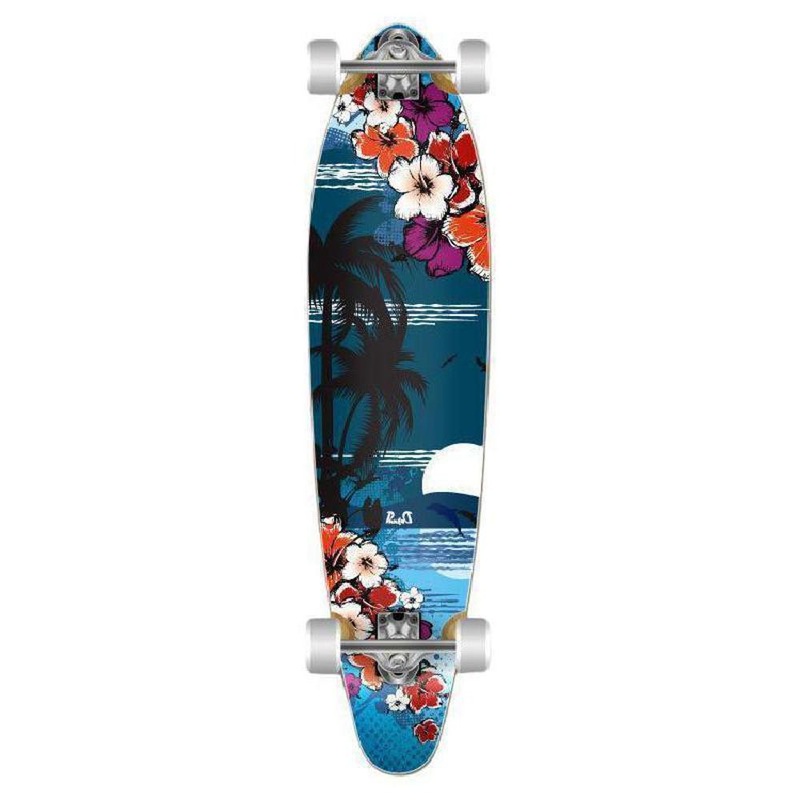 Graphic Tropical Night Kicktail 40 inch Longboard Complete