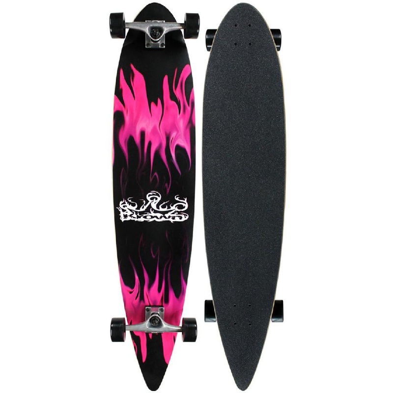 Krown Pink/Purple Flame 43″ Pintail Longboard Complete