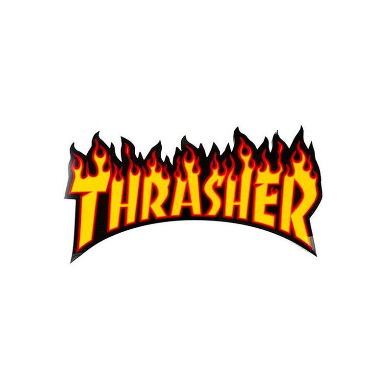 Thrasher Flame Logo Sticker Large – Yellow