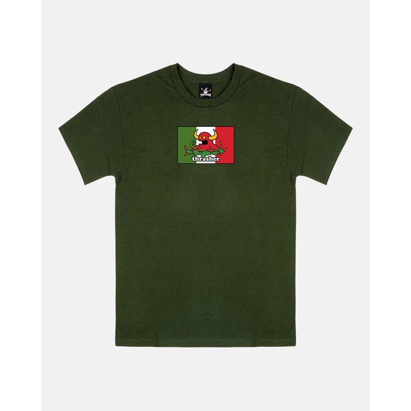 THRASHER X TOY MACHINE “HECHO” T-SHIRT S