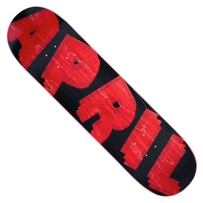 April Skateboards AP Halftone Red Black Deck Black/ Red 8.25 x 31.92 WB:14