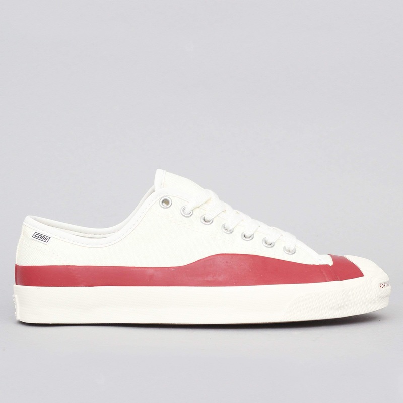 Converse X Pop Trading Jack Purcell Pro PTC OX Shoes Egret / Red Dahlia UK7