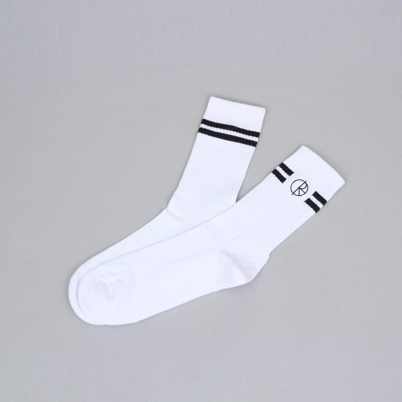Polar Stroke Logo Socks White / Black Small/Medium
