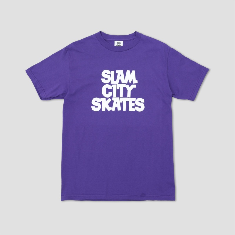 Slam City Skates Classic Logo T-Shirt Purple / White Small