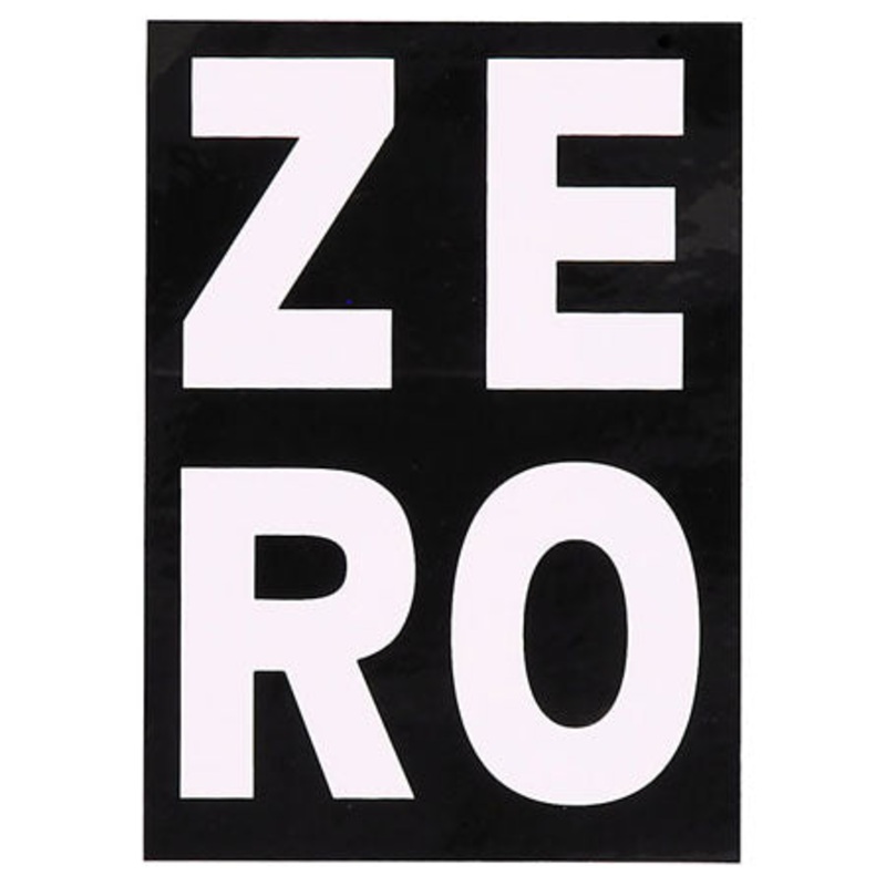 Zero Numero Sticker Black 2.75″ x 4″