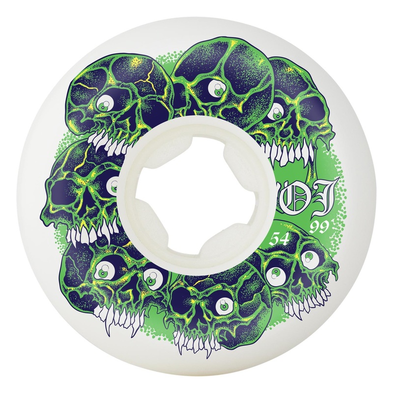 54mm Grey Matter Juice Original White EZ Edge 99a OJ Skateboard Wheels White 54mm