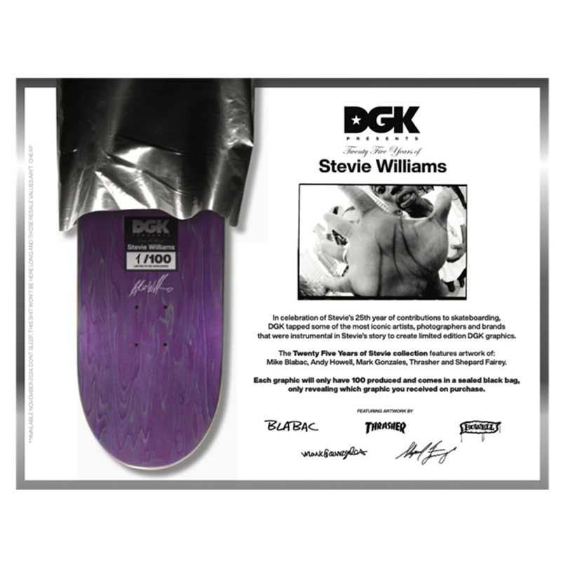 DGK 25 Years of Stevie Williams Blind Bag Deck Blind Bag 8.25