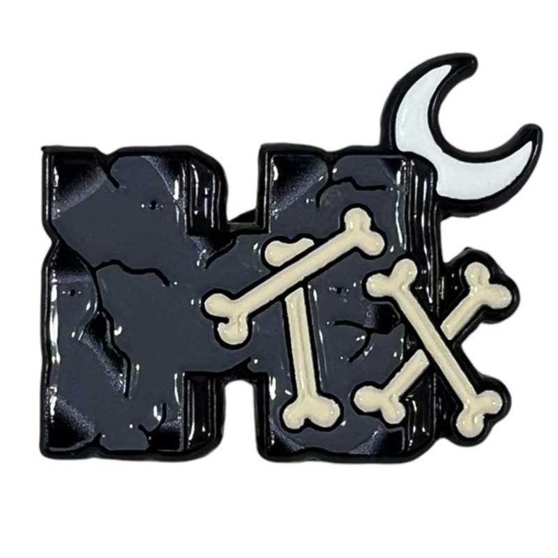 Graveyard Gray Ivory Black Crackle Bones HTX Pin by Whatafitted