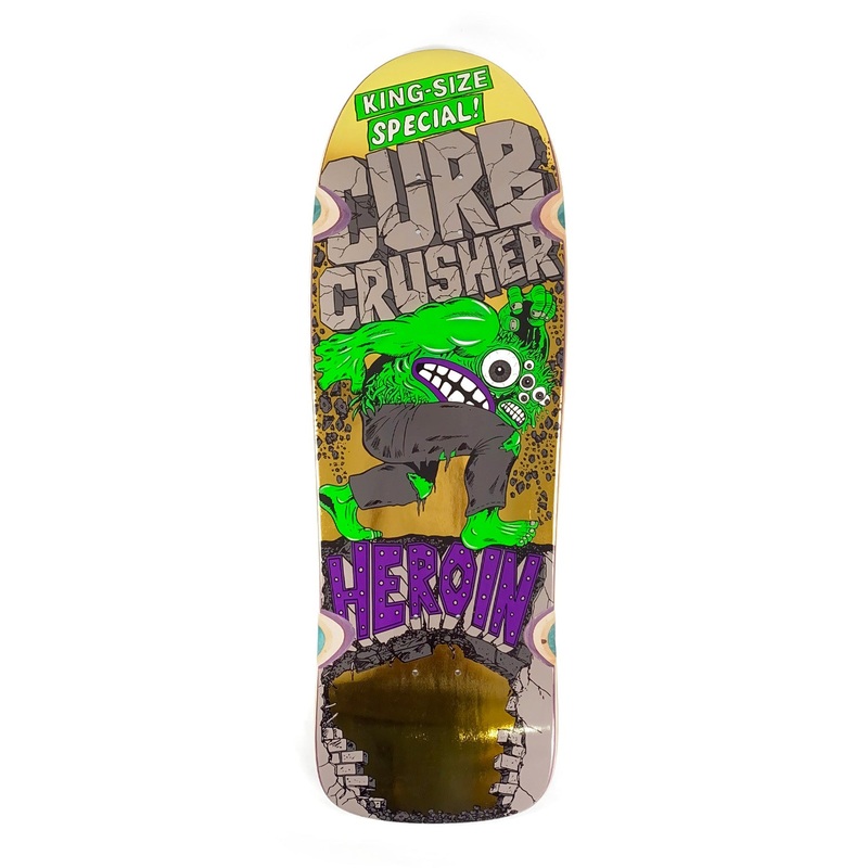 Heroin Skateboards – 10.25″ Curb Crusher XL Deck – Gold 10.25″ Shaped