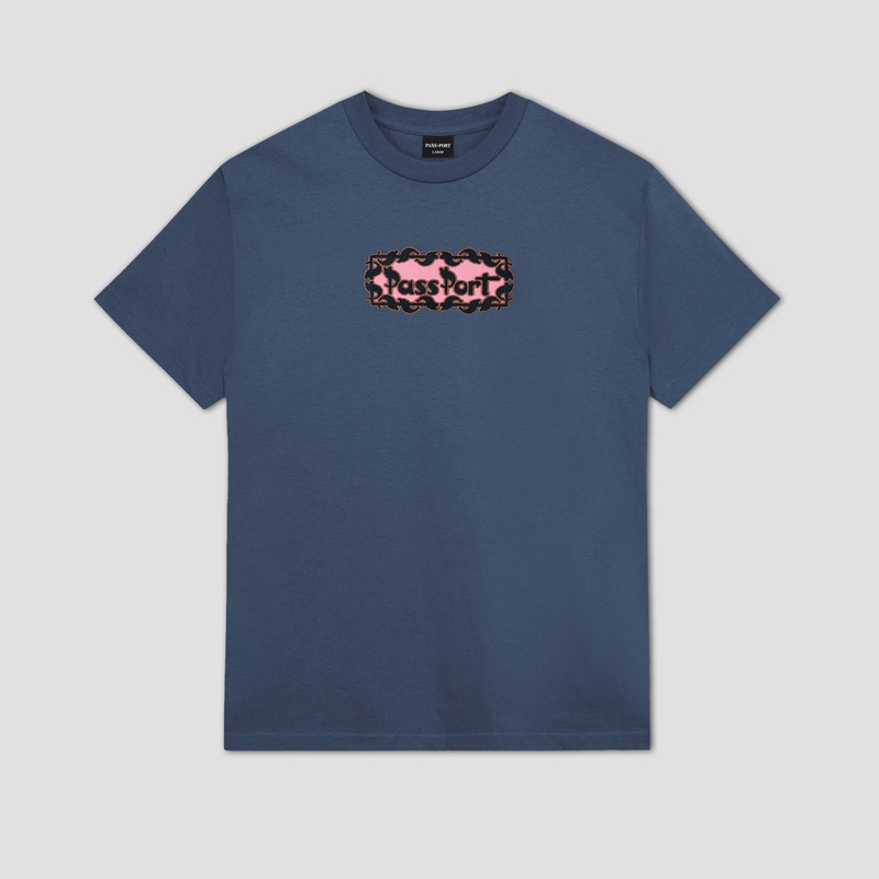 Passport Pattoned T-Shirt Harbour Blue Small