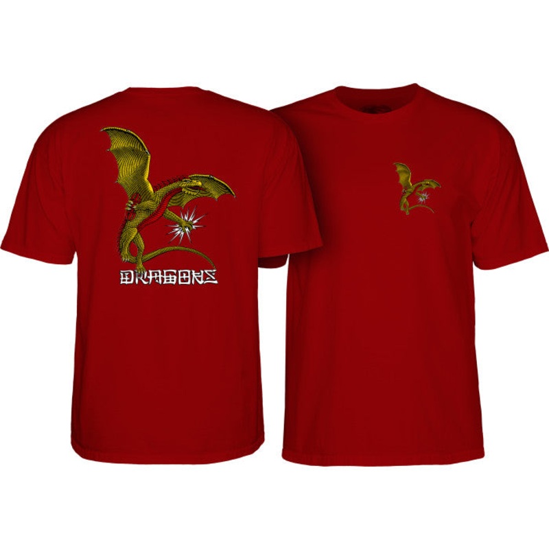 Powell Peralta Dragon Logo T-shirt Small Burgundy
