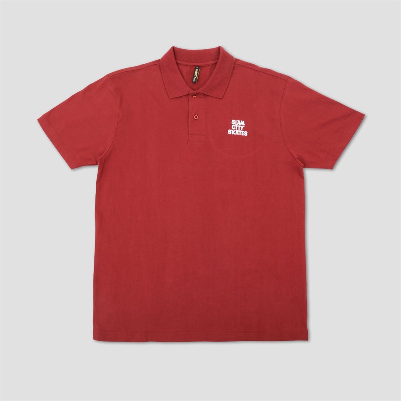 Slam City Skates Classic Polo Burgundy Small