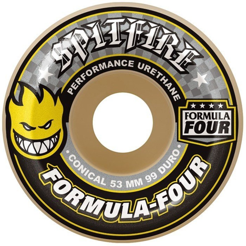 Spitfire Formula Four F4 Conical Yellow Print 99A 53MM