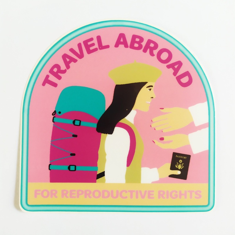 StrangeLove Skate Sticker – “Travel Abroad For Reproductive Rights”