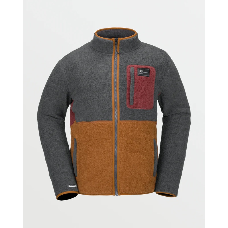 Volcom Fleecer Zip Up Charcoal LG