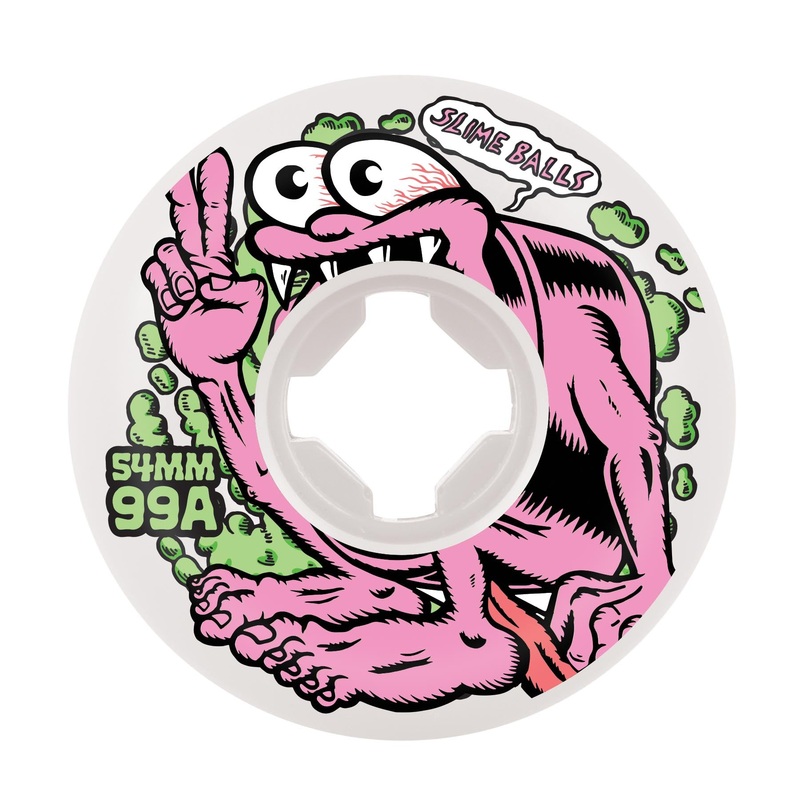 54mm Slime Gremmie Vomit Mini 99a Slime Balls Skateboard Wheels White 54mm