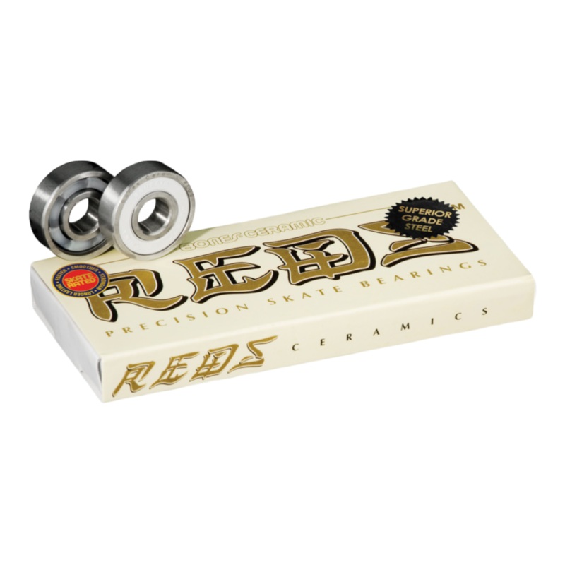 BONES CERAMIC SUPER REDS SKATEBOARD BEARINGS 8 PACK OS