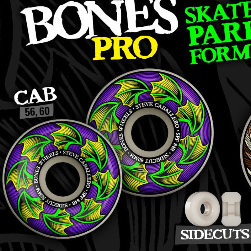 BONES WHEELS PRO SPF Steve Caballero Bat Wings 56mm Skateboard Wheels