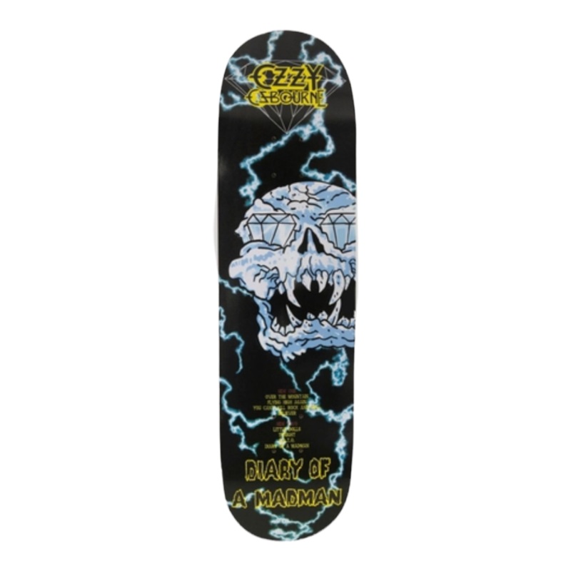 Diamond Supply Co. X Ozzy Osbourne Skateboard Deck Mad Lightning Black 8.25″ 8.25