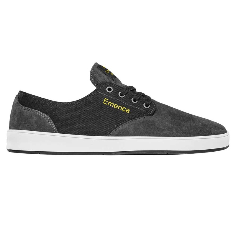 Emerica The Romero Laced Skate Shoes – Grey/Black/Yellow 8 Gray/Black