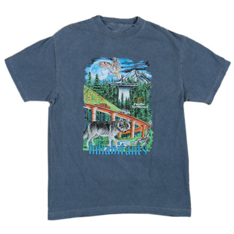 Habitat PNW Inhabitants T Shirt Overwashed Blue Medium