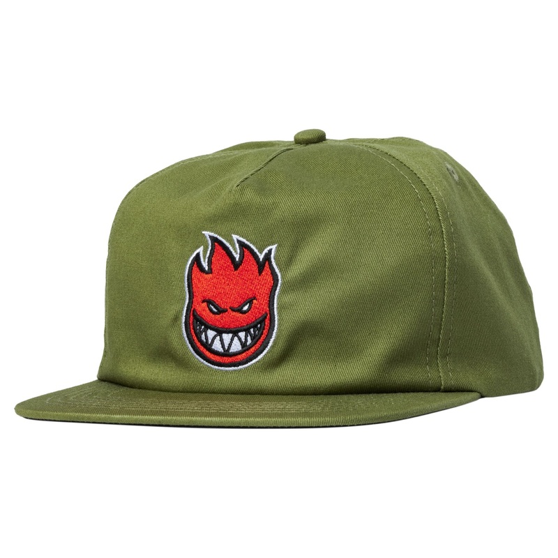 Spitfire Bighead Snapback Hat – Olive/Red