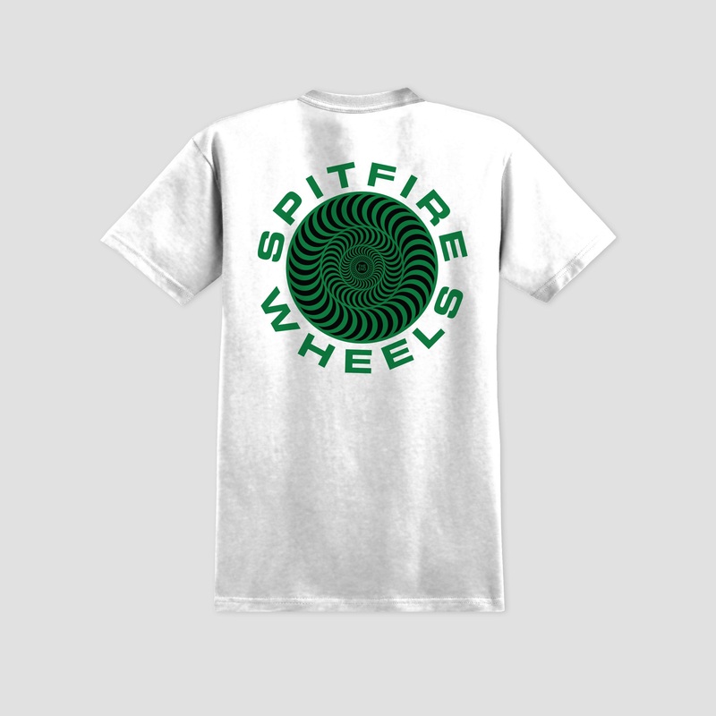 Spitfire Classic 87 Swirl Fill T-Shirt White / Green / Black Small
