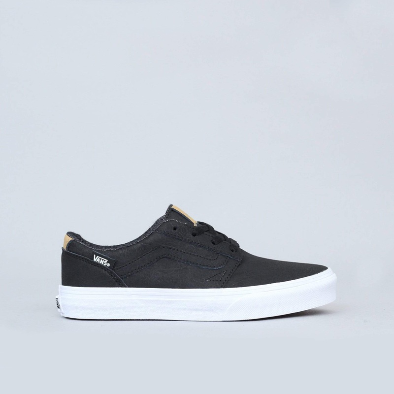 Vans Chapman Stripe Youth Shoes (H17 Leather) Black / White UK2.5