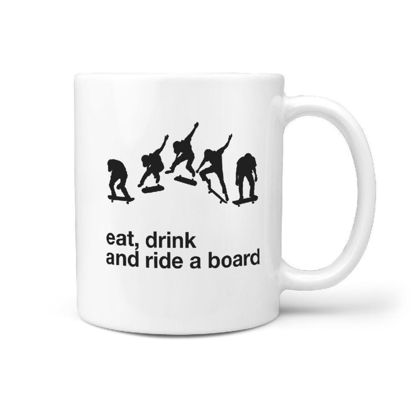 eat, drink and ride a board | skateboarding Mug