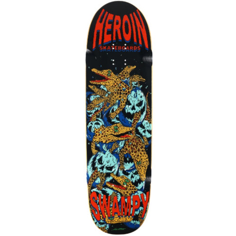 Heroin Swampy Gators Double Drilled Skateboard Deck 9.125″ 9.125″