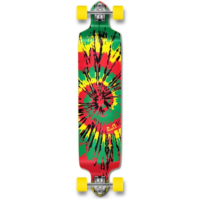 Punked Drop Down Tiedye Rasta Longboard Complete Complete