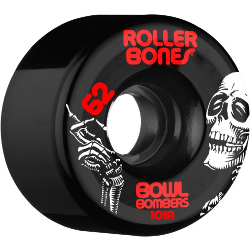 Rollerbones Bowl Bombers Quad Wheels Black 62MM 101A (8pk) 62mm