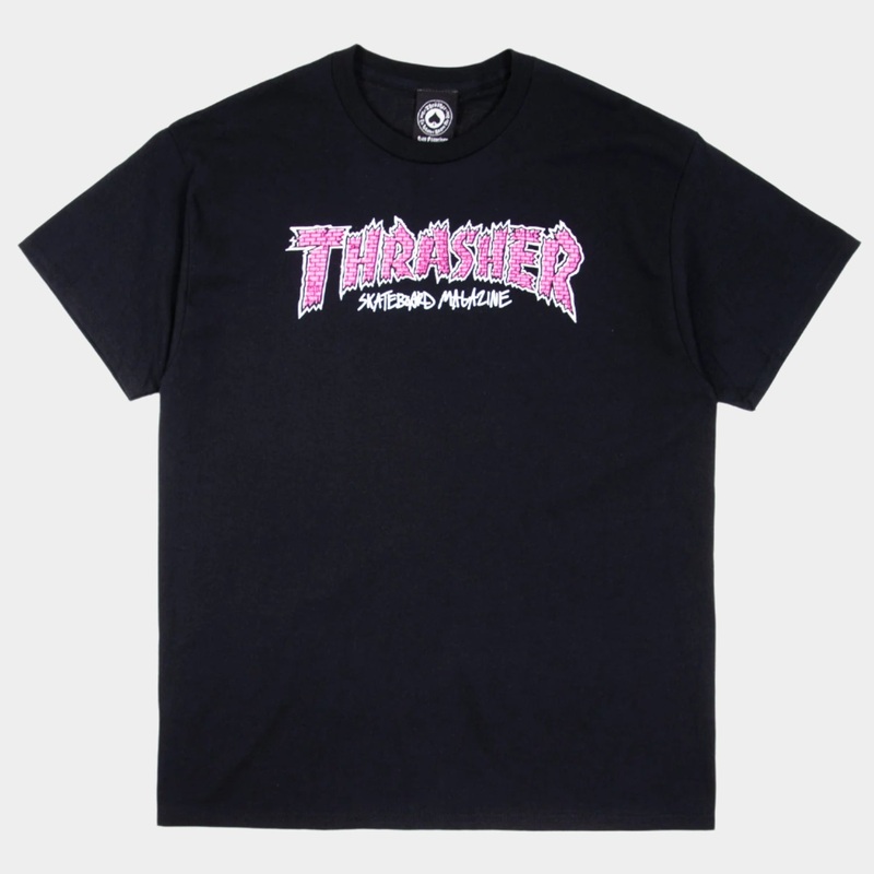 Thrasher Brick Logo T Shirt – Black S