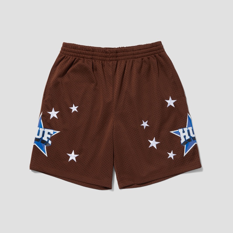 Huf All Star Basketball Shorts Brown Small