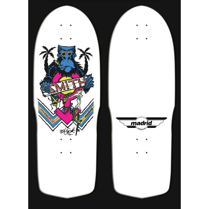 Madrid MIKE SMITH Ape reissue skateboard deck – WHITE