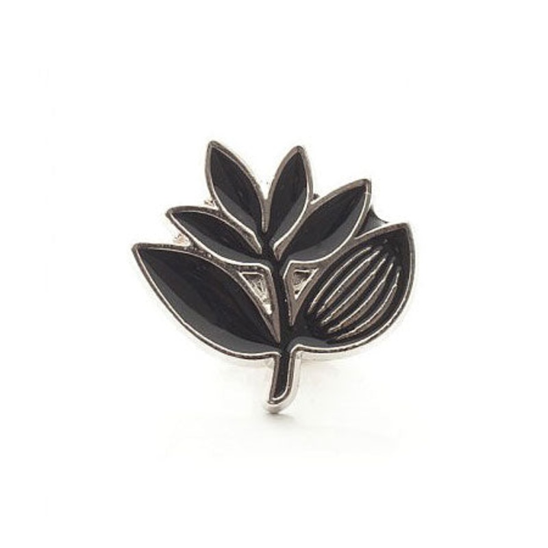 Magenta Plant Logo Pin Black One size fits all